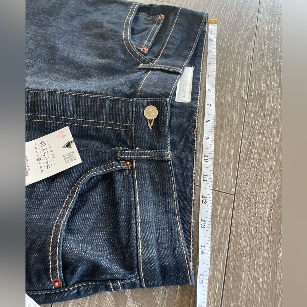 Zara Dark Wash High Rise Straight Leg Jeans - Picture 4 of 5